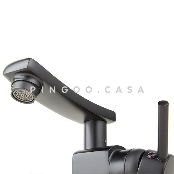 Torneira para banheiro Misturador Monocomando baixa Moju Pingoo.casa - Preto - 4