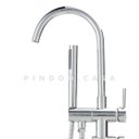 Ver imagem 3 de Misturador para banheira Monocomando de Piso Uraim Pingoo.casa - Cromado