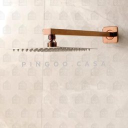 Ducha Chuveiro Inox 20x20 com Braço 40cm Mundaú Pingoo.casa - Dourado Rose - 2