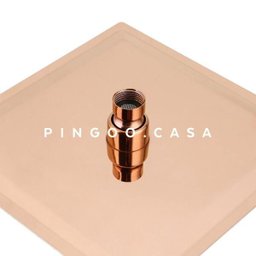 Ducha Chuveiro Inox 20x20 com Braço 40cm Mundaú Pingoo.casa - Dourado Rose - 3