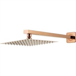 Ducha Chuveiro Inox 20x20 com Braço 40cm Mundaú Pingoo.casa - Dourado Rose - 1