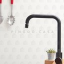 Ver imagem 2 de Torneira para cozinha Misturador Monocomando em Aço Inox Escovado Potengí Pingoo.casa - Preto