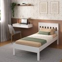Ver imagem 3 de Cama de Solteiro para Colchão 88 X 188 Cm com Penteadeira 90cm Suspensa Multimóveis Cr35248 Branco