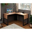 Ver imagem 1 de Mesa Multiuso Escritório Canto Me4181 Amêndoa Preto Tecno Mobili