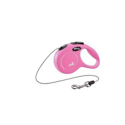 Guia Retratil Flexi New Classic Corda Pp Rosa para Cães até 8kg - 2