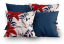 Ver imagem 1 de Kit 4 Capas Almofada Decorativa Estampada Floral Navy