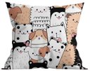 Ver imagem 2 de Kit 4 Capas De Almofada Decorativa Estampada 43 X 43 Cm Bichinhos