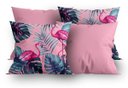 Ver imagem 1 de Kit 4 Capas Almofada Estampada Flamingo Tropical