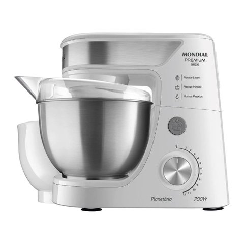 Batedeira Planetária Mondial Premium Inox BP-02P-W-Ti com 12 Velocidades 700W 220V