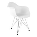 Ver imagem 1 de Cadeira para Sala de Jantar Base Cromada Arm-empório Tiffany - Branco