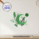 Ver imagem 2 de Adesivo Floral Boho Verde Estilo Nórdico 45x38 Minimalista Mod.05