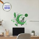 Ver imagem 1 de Adesivo Floral Boho Verde Estilo Nórdico 45x38 Minimalista Mod.05