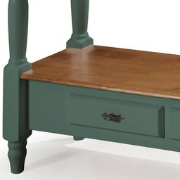 Aparador para Sala Pés Torneados 2 Gavetas Inferiores 1028 Linz Móveis - Verde Musgo/imbuia Glazer - 4