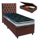 Ver imagem 1 de Cama + Bau Blindado e Colchão D28 Solteiro - Conforto Paropas + Cabeceira
