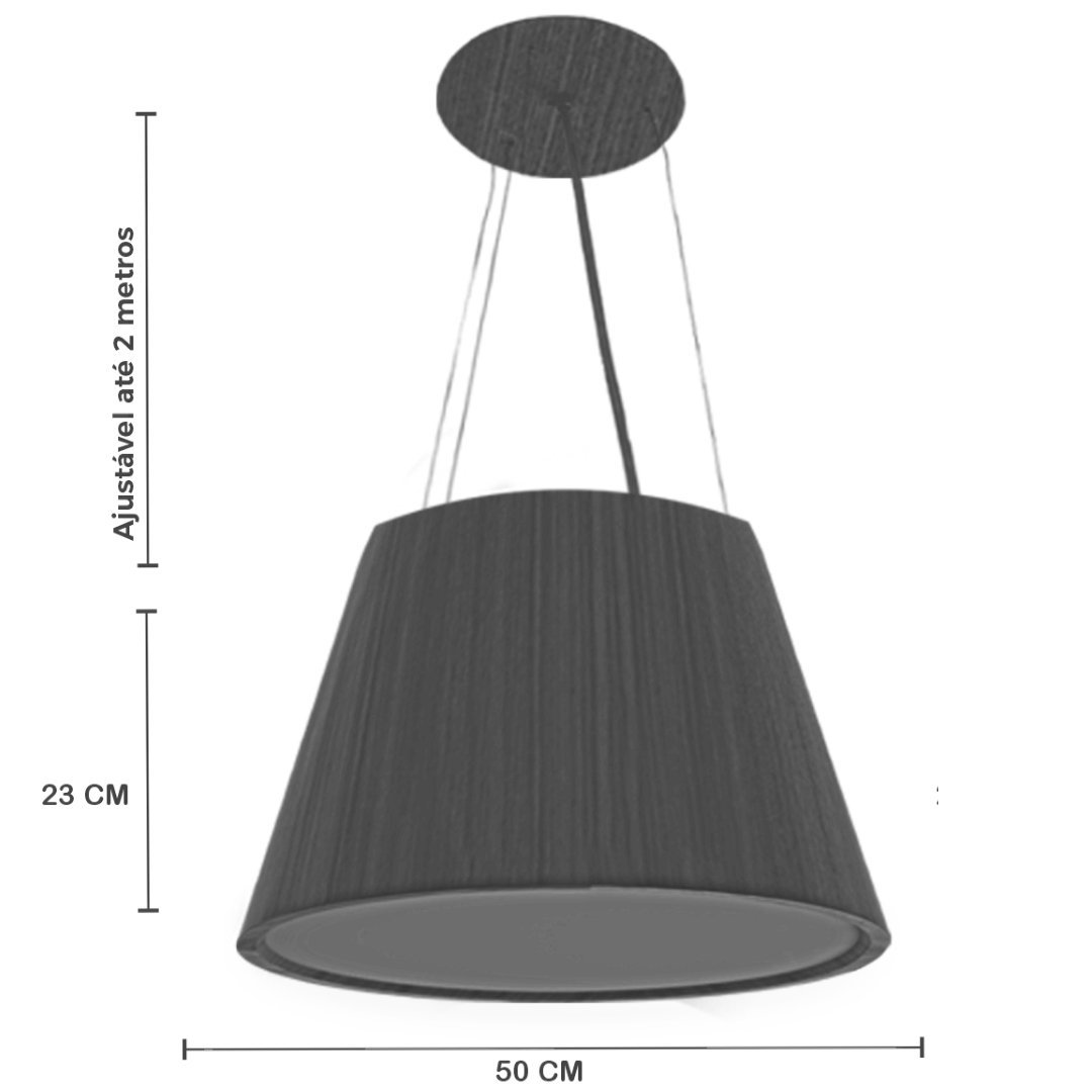 Pendente Antares de Madeira Cônico MadeLuz Freijó 50x23 cm Pendente Antares de Madeira Cônico 50x23  - 3