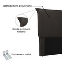 Ver imagem 3 de Cabeceira Queen 160cm Luna Corano Marrom - Lucadi Home