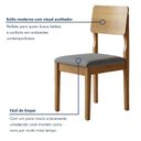 Ver imagem 7 de Kit 4 Cadeiras para Sala de Jantar Pés Madeira Maciça Ana Cinza/Cinamomo/Linho Prata