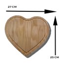 Ver imagem 2 de Tabua Frios Petiscos Coração Madeira Pinus Decorativa Média