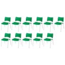 Ver imagem 2 de Cadeira Iso Base Branco Escola, Escritório Verde Kit 11 Un