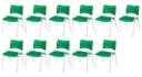 Ver imagem 2 de Cadeira Iso Base Branco Escola, Escritório Verde Kit 11 Un