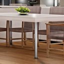 Ver imagem 2 de Pé para Mesa de Jantar com Regulagem 7,6x75cm Cromado Palito Redondo Aço Carbono Dimec