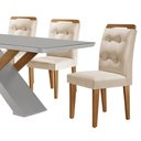 Ver mais imagens de Mesa Sala de Jantar Carol 180cm e 6 Cadeiras Carol Moderna Veludo Creme/off White/imbuia