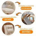 Ver imagem 6 de Mesa Sala de Jantar Carol 180cm e 6 Cadeiras Carol Moderna Veludo Creme/off White/imbuia
