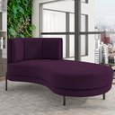 Ver imagem 2 de Sofá Chaise Longue Sala de Estar Living Lucca Direito D02 Veludo Roxo C-292 - Lyam Decor
