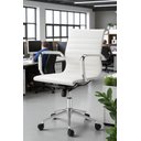 Ver mais imagens de Kit 4 Cadeiras de Escritório Diretor Eames em Couro - Branco