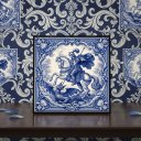 Ver imagem 1 de Quadro Estilo Azulejo São Jorge 33x33cm Mold Branca