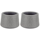 Ver imagem 1 de Kit 2 Vasos de Flor Decorativos Tramontina Lótus 600ml Pedra Pequenos Acabamento Granito