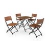 Jogo de Mesa Dobravel Imbuia com 4 Cadeiras Caramelo - 2