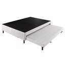Ver imagem 1 de Cama Box Base C/auxiliar Universal Casal Sommier Rústico Bordado White (138x188x30) - Paropas
