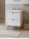Ver imagem 6 de Gabinete para Banheiro com Cuba e Espelheira 60cm Mdf Branco Milano - On Móveis