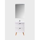 Ver mais imagens de Gabinete para Banheiro com Cuba e Espelheira 60cm Mdf Branco Milano - On Móveis
