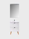 Ver mais imagens de Gabinete para Banheiro com Cuba e Espelheira 60cm Mdf Branco Milano - On Móveis