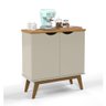 Balcão Buffet Aparador 2 Portas Retrô Prism Cinamomo / Off White Patrimar - 1