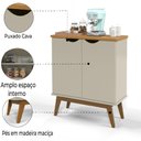 Ver imagem 4 de Balcão Buffet Aparador 2 Portas Retrô Prism Cinamomo / Off White Patrimar