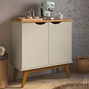 Ver imagem 2 de Balcão Buffet Aparador 2 Portas Retrô Prism Cinamomo / Off White Patrimar