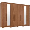 Ver imagem 2 de Guarda Roupa Casal 239cm 8 Portas com Pés e Espelho Vortex Jatobá S01 - Mpozenato