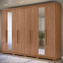 Ver imagem 1 de Guarda Roupa Casal 239cm 8 Portas com Pés e Espelho Vortex Jatobá S01 - Mpozenato
