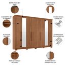 Ver imagem 3 de Guarda Roupa Casal 239cm 8 Portas com Pés e Espelho Vortex Jatobá S01 - Mpozenato