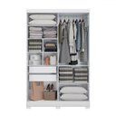 Ver imagem 3 de Guarda-roupa Solteiro Cb01 2 Portas 2 Gavetas com Espelho Branco - Kappesberg