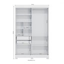 Ver imagem 4 de Guarda-roupa Solteiro Cb01 2 Portas 2 Gavetas com Espelho Branco - Kappesberg