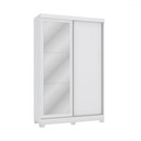 Ver imagem 2 de Guarda-roupa Solteiro Cb01 2 Portas 2 Gavetas com Espelho Branco - Kappesberg