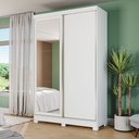 Ver imagem 1 de Guarda-roupa Solteiro Cb01 2 Portas 2 Gavetas com Espelho Branco - Kappesberg