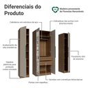 Ver imagem 4 de Guarda-Roupa Modulado com Espelhos 160 cm 4 Portas Rustic/Crema Neo Madesa