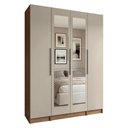 Ver imagem 1 de Guarda-Roupa Modulado com Espelhos 160 cm 4 Portas Rustic/Crema Neo Madesa