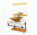 Ver imagem 2 de GABINETE DE VIDRO 60CM APX COM CUBA RETANGULAR - MÁRMORE BRANCO DOURADO