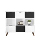 Ver imagem 1 de Nicho Organizador Lila Retrô c/ 6 Gavetas Branco/Branco/Preto - Mercado dos Móveis